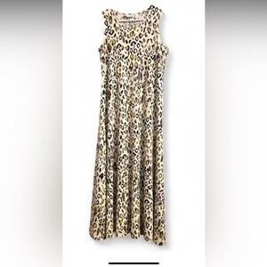 Attitudes by Renee Leopard Print Dress - Black and Cream